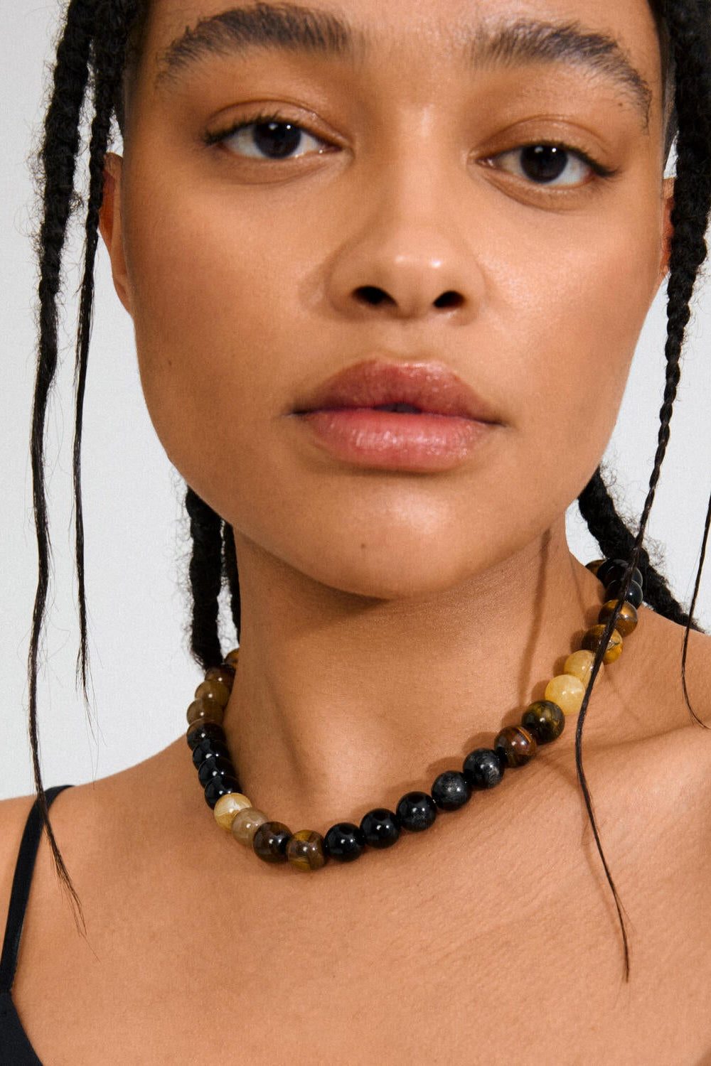 Unfold halskæde - forgyldt/brun